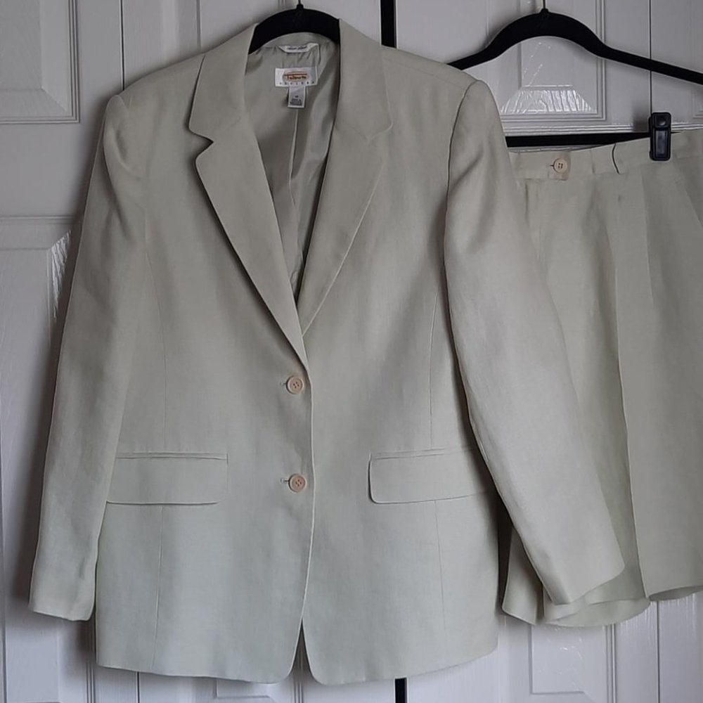 Vintage Talbots Petites Irish Linen Celadon Blazer Size 10P